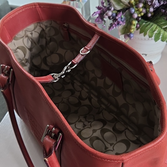 COACH Italian Red Clay/Rust East West Tote - Picture 10 of 14